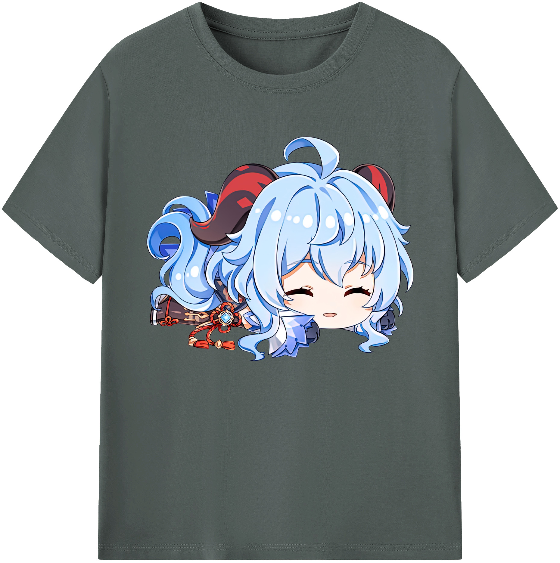 げんし神 甘雨 かんう genshin Ganyu 綿100％ メンズ半袖Tシャツ｜肌触りやわらか＆通気性